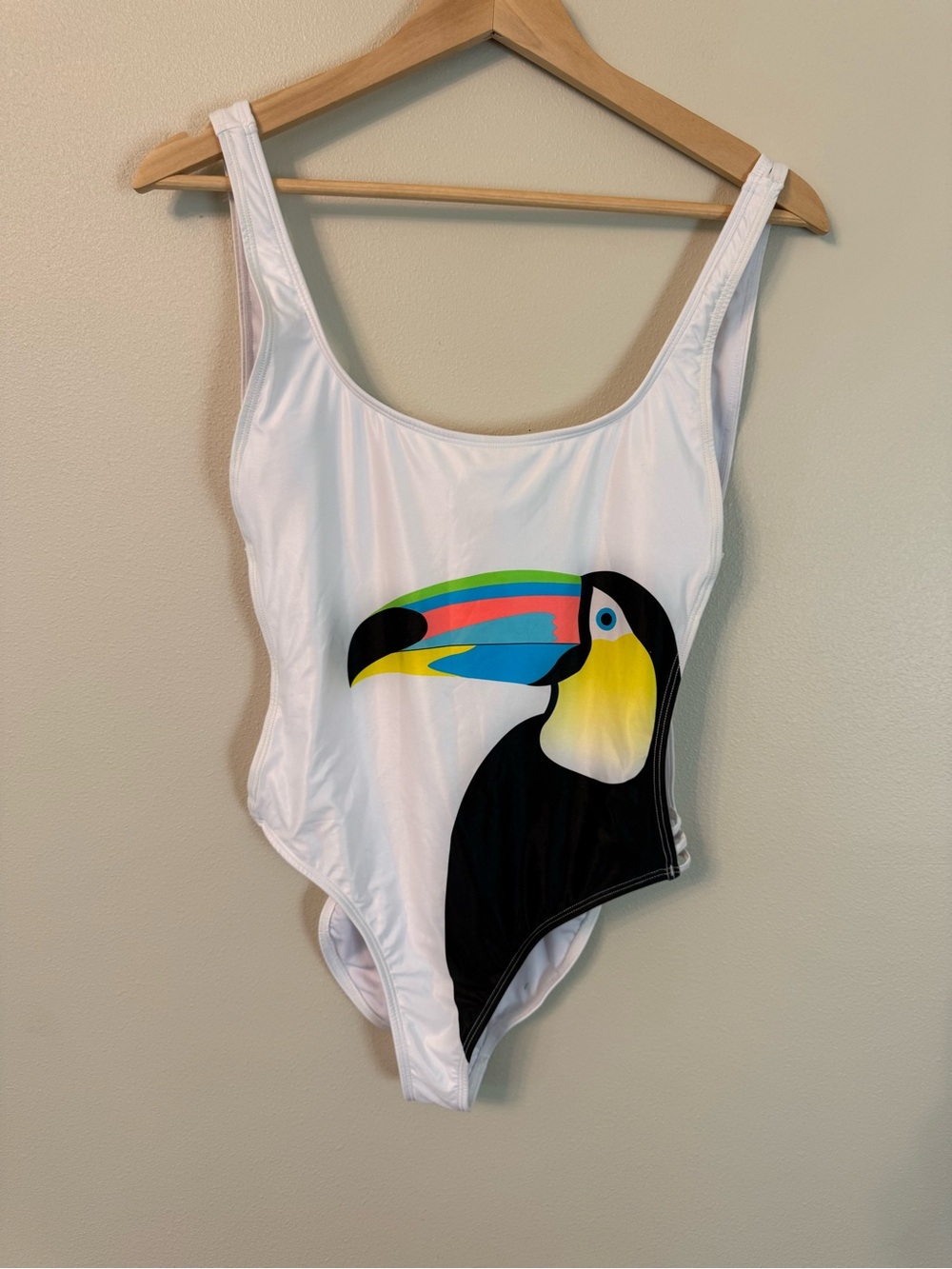 Kenny Flowers Rio Toucan One Piece Swimsuit Size L Tropical Resort Swim - Picture 4 of 11